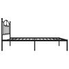 vidaXL Cadre de lit métal sans matelas avec tête de lit noir 75x190 cm
