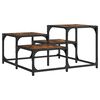 vidaXL Table basse ch&ecirc;ne fum&eacute; 68x68x40 cm bois d'ing&eacute;nierie