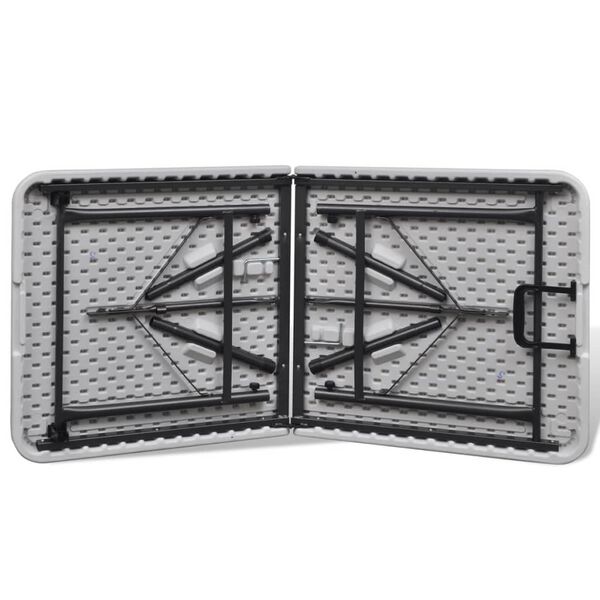 vidaXL Table de jardin pliable 122 cm blanche en HDPE