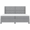 vidaXL Lit &agrave; ressort LED avec matelas Gris clair 200 x 200 cm tissu