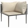 vidaXL Canap&eacute; d'angle de jardin avec coussins gris r&eacute;sine tress&eacute;e