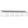 vidaXL Cage pour chien avec toit/portes gris 10x2x2 m acier galvanis&eacute;