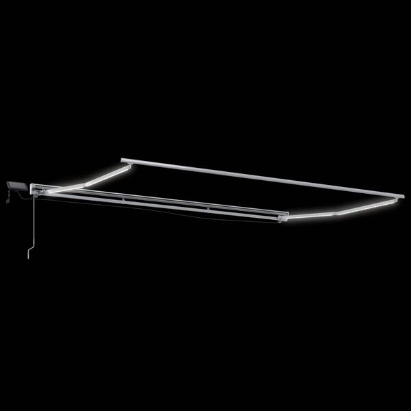 vidaXL Cadre de store manuel avec LEDs Blanc 4 &times; 3,5 m Aluminium