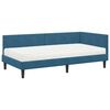 vidaXL Cadre de lit d'angle avec matelas Autre 2 pcs Bleu Velours