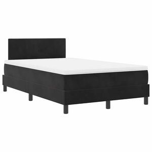 vidaXL Lit &agrave; ressort LED avec matelas Noir 120 x 190 cm Velours