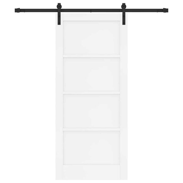 vidaXL Porte coulissante Blanc et Noir 86 x 198,5 cm Pin massif