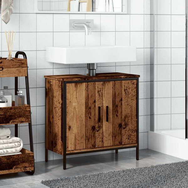 vidaXL Armoire lavabo vieux bois 60x30x60 cm bois d'ingénierie