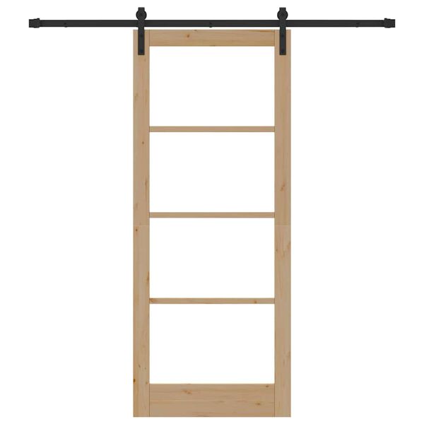 vidaXL Porte coulissante ORKDAL Naturel et Noir 86 x 211 cm