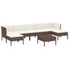 vidaXL Salon de jardin 8 pcs avec coussins r&eacute;sine tress&eacute;e marron