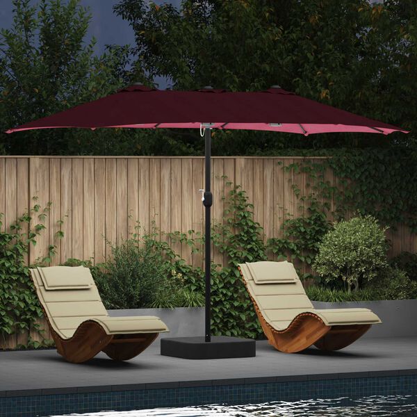 vidaXL Parasol de jardin Bordeaux 385 x 209 x 244 cm Polyester