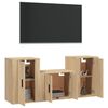 vidaXL Ensemble de meubles TV 3 pcs Ch&ecirc;ne sonoma Bois d'ing&eacute;nierie