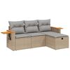 vidaXL Salon de jardin avec coussins 4pcs m&eacute;lange beige r&eacute;sine tress&eacute;e