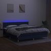 vidaXL Sommier &agrave; lattes de lit avec matelas LED Bleu 180x200 cm Tissu