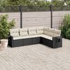 vidaXL Salon de jardin 6 pcs avec coussins noir r&eacute;sine tress&eacute;e