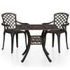 vidaXL Ensemble de bistro 3 pcs Aluminium coul&eacute; Bronze