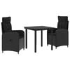 vidaXL Ensemble de Tables Basses avec coussin avec oreiller 3 pcs Noir