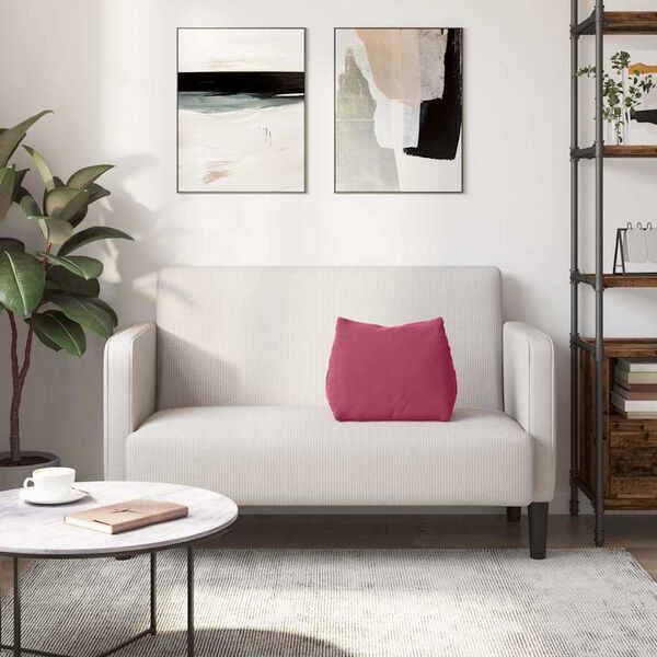 vidaXL Coussin de Dos Bordeaux 45 x 20 x 35 cm Tissu en velours c&ocirc;tel&eacute;