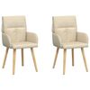 vidaXL Chaises de salle &agrave; manger 2 pc Tissu Cr&egrave;me 60 x 56 x 96 cm