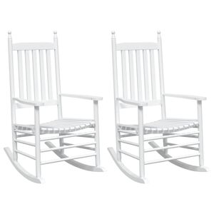vidaXL Chaises &agrave; bascule si&egrave;ges incurv&eacute;s lot de 2 blanc sapin massif
