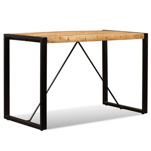 vidaXL Table &agrave; manger Bois de manguier brut 120 cm