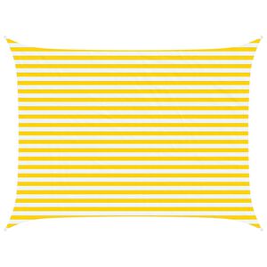 vidaXL Voile d'ombre Jaune et blanc 4 &times; 3 m 100 % polyester Oxford