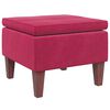 vidaXL Tabouret avec pieds en bois Rouge bordeaux Velours
