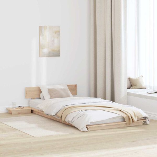 vidaXL Cadre de lit Marron 90 x 190 cm bois