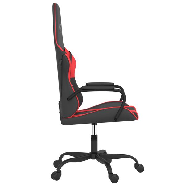 vidaXL Chaise de jeu de massage Noir et rouge Similicuir