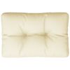 vidaXL Coussin de palette cr&egrave;me 60x40x12 cm tissu