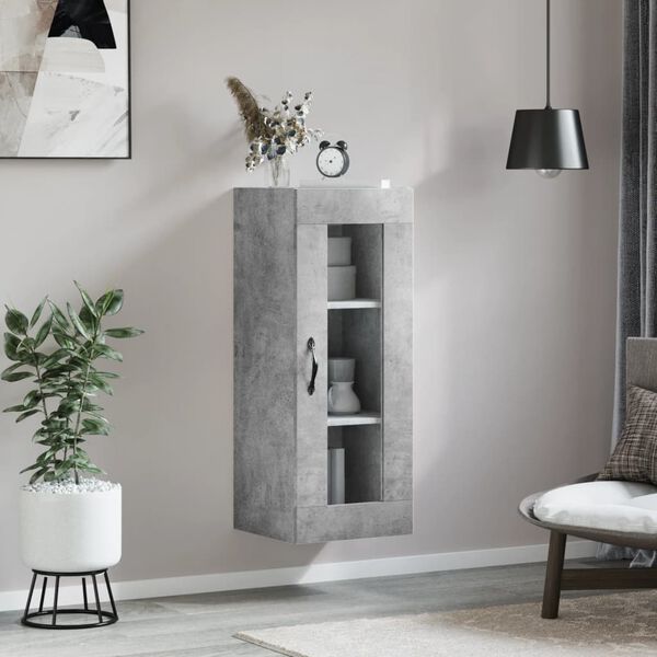 vidaXL Armoire murale gris b&eacute;ton 34,5x34x90 cm
