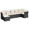 vidaXL Salon de jardin 7 pcs avec coussins noir r&eacute;sine tress&eacute;e
