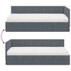 vidaXL Cadre de lit d'angle avec matelas 2 pcs Gris Velours