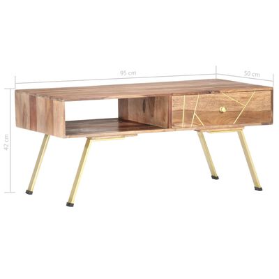 vidaXL Table basse 95x50x42 cm bois massif