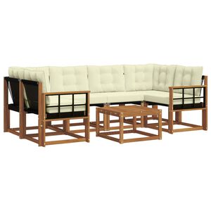 vidaXL Ensemble de canap&eacute;s d'ext&eacute;rieur 7 pc Naturel et Cr&egrave;me