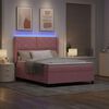 vidaXL Lit &agrave; Ressorts avec Matelas LED Rose 140 x 200 cm Velours
