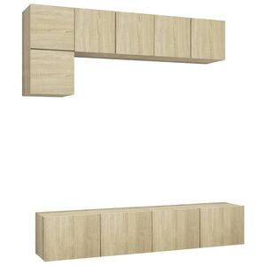 vidaXL Ensemble de meuble TV 5 pcs Ch&ecirc;ne sonoma Bois d'ing&eacute;nierie