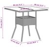 vidaXL Table de jardin avec dessus en verre gris clair résine tressée