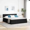 vidaXL Lit avec rangement et matelas avec matelas Noir 180 x 200 cm