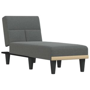 vidaXL Chaise longue gris fonc&eacute; tissu