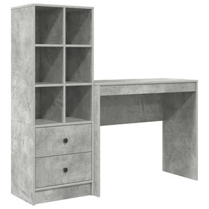 vidaXL Bureau Gris b&eacute;ton 135,5 x 40 x 127 cm 2 pc