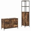 vidaXL Ensemble de mobilier de salle de bain 2 pc Ch&ecirc;ne fum&eacute; et noir