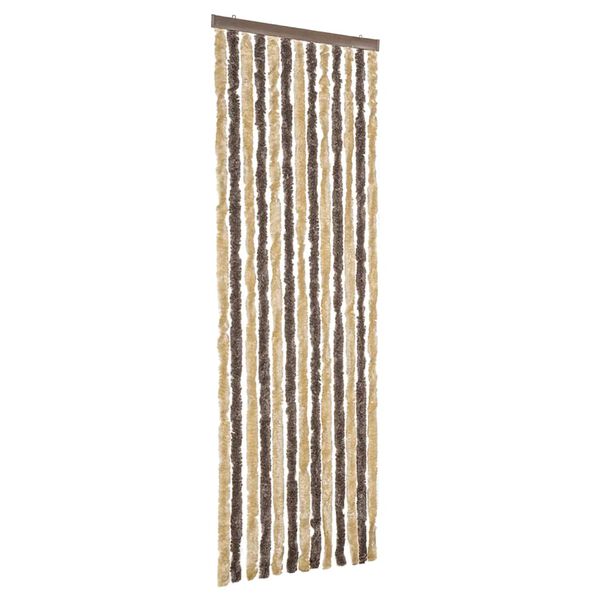 vidaXL Rideau anti-mouches marron fonc&eacute; et beige 56x200 cm chenille