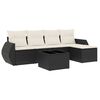 vidaXL Salon de jardin 6 pcs avec coussins noir r&eacute;sine tress&eacute;e