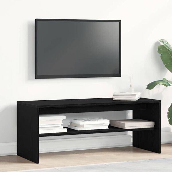 vidaXL Meuble TV ch&ecirc;ne noir 100x40x40 cm bois d'ing&eacute;nierie