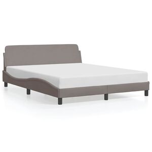 vidaXL Cadre de lit Dover taupe 160x200 cm tissu