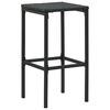 vidaXL Tabourets de bar avec coussins lot de 3 noir r&eacute;sine tress&eacute;e