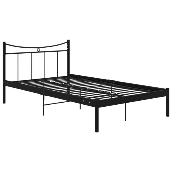 vidaXL Cadre de lit sans matelas noir m&eacute;tal 120x200 cm