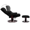 vidaXL Fauteuil inclinable et repose-pied Noir Similicuir bois courb&eacute;