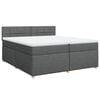 vidaXL Sommier &agrave; lattes de lit avec matelas Gris fonc&eacute; 200x200cm Tissu