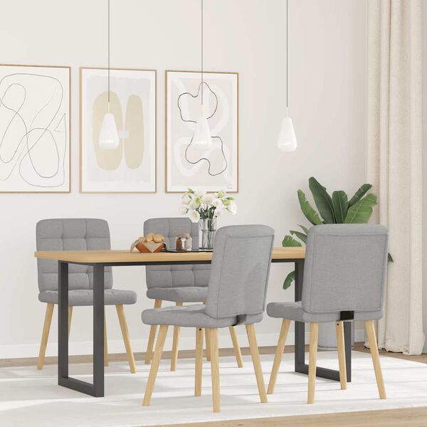 vidaXL Chaises &agrave; manger lot de 4 gris nuage tissu